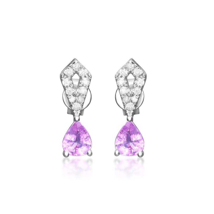 Grace 14K White Gold Pear-Cut Pink Sapphire Earrings