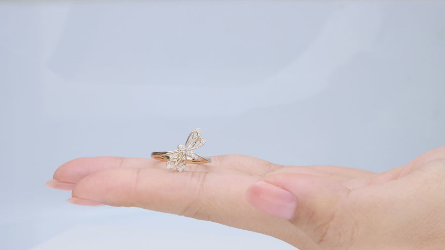 Gin and Grace in collaboration with Smithsonian Museum Collection presents Dragon Fly in 14K Yellow gold and Diamond for exclusive everyday look