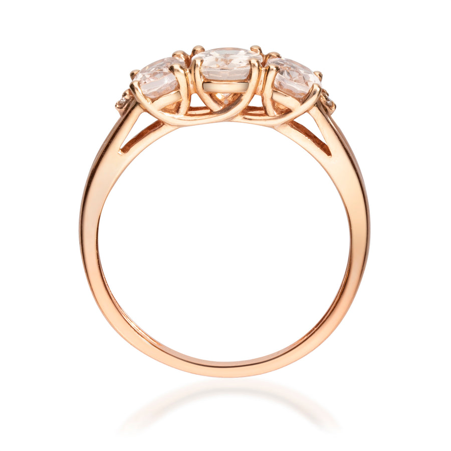 Thalia 10K Rose Gold Oval-Cut Madagascar Morganite Ring
