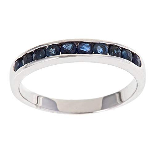 Faith 10K White Gold Oval-Cut Ceylon Blue Sapphire Ring