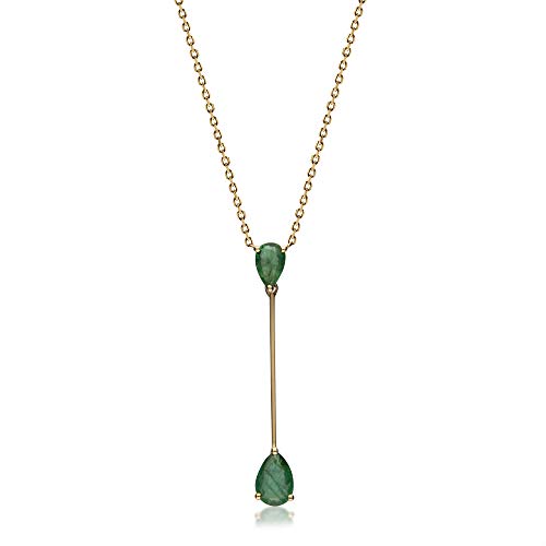 Ana 10K Yellow Gold Pear-Cut Emerald Necklace – Gin and Grace