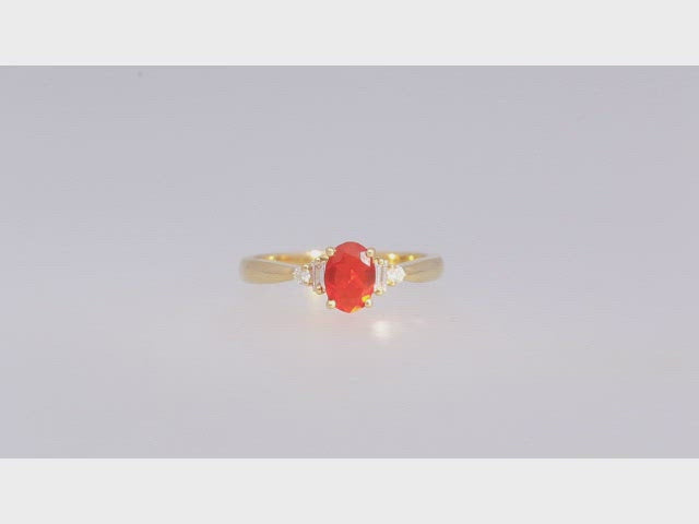 Julia 14K Yellow Gold Oval-Cut Mexican Fire Opal Ring