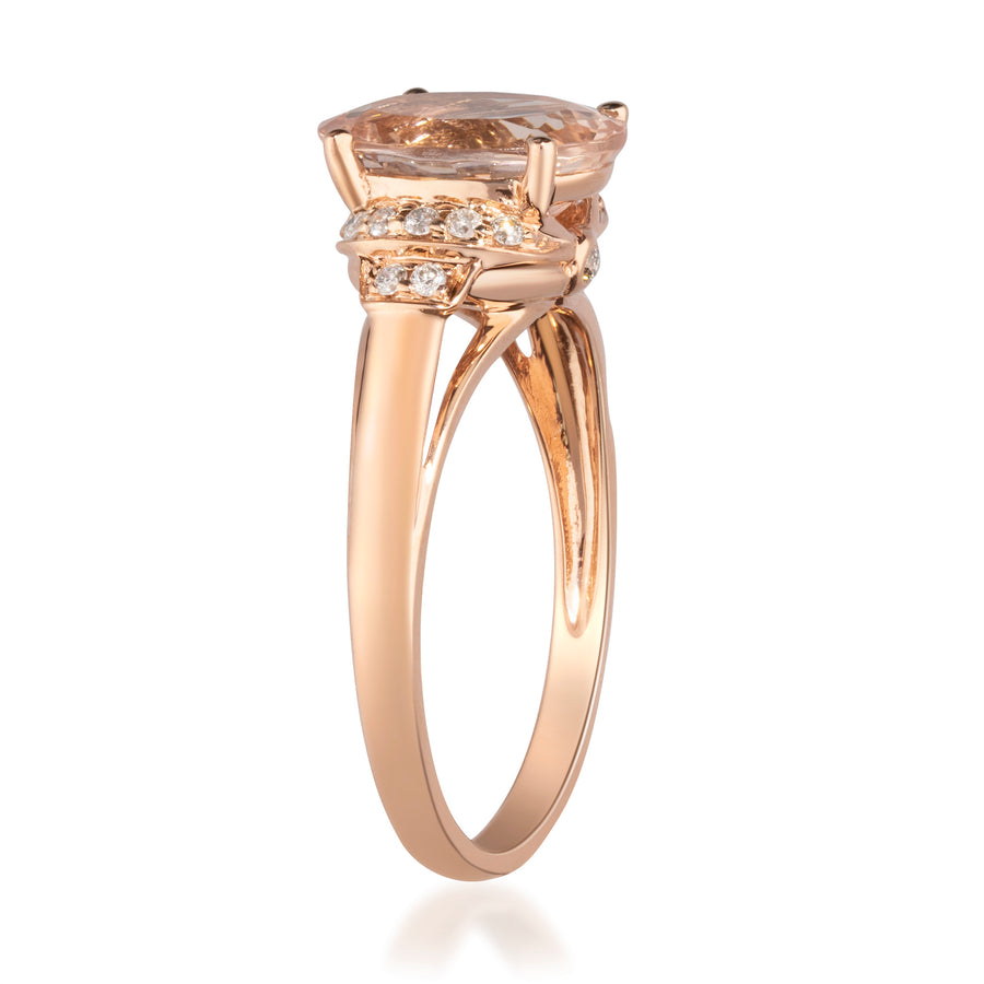 Nancy 10K Rose Gold Oval-Cut Madagascar Morganite Ring