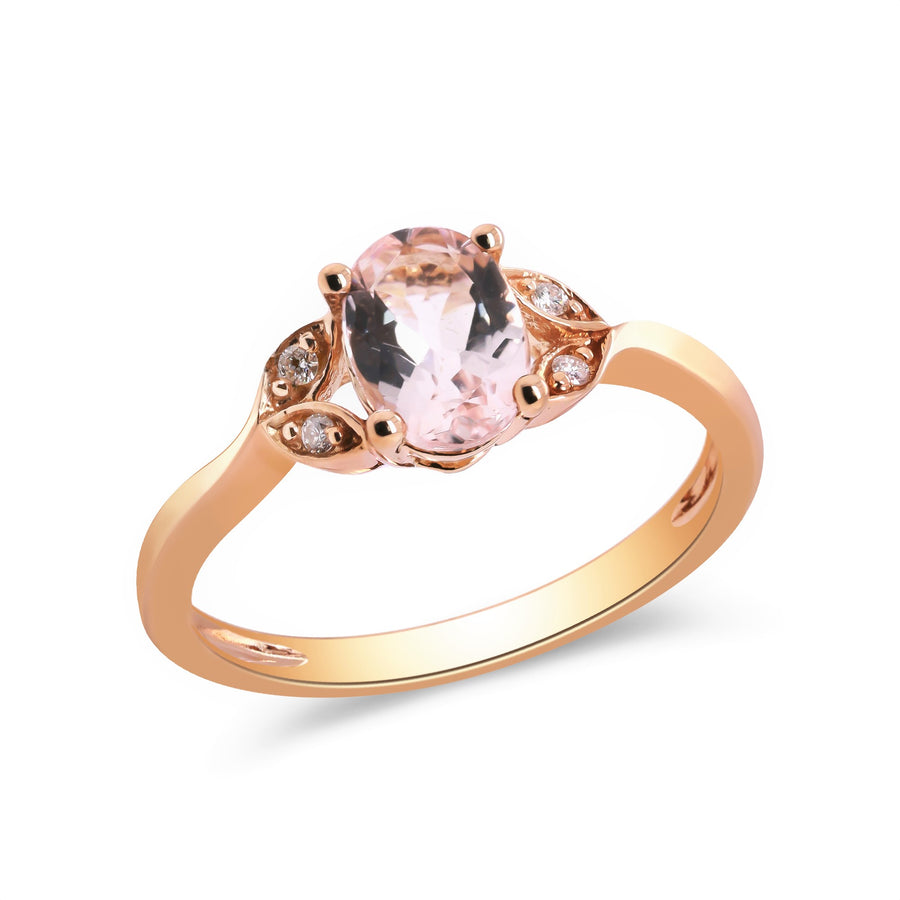 Sarah 10K Rose Gold Oval-Cut Madagascar Morganite Ring