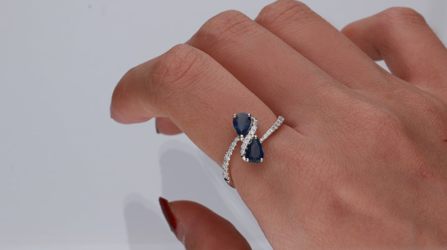 Jaycee 14K White Gold Pear-Cut Ceylon Blue Sapphire Ring