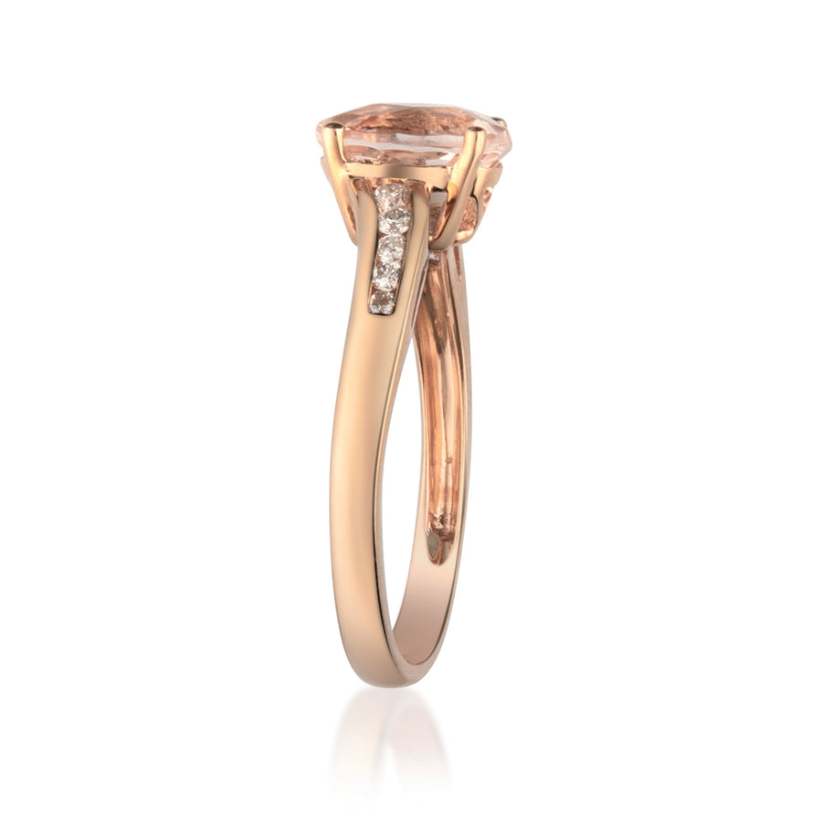 Gracelyn 10K Rose Gold Oval-Cut Madagascar Morganite Ring