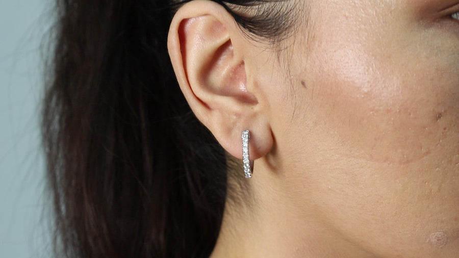 Jazmine 14K White Gold Round-Cut White Diamond Earring