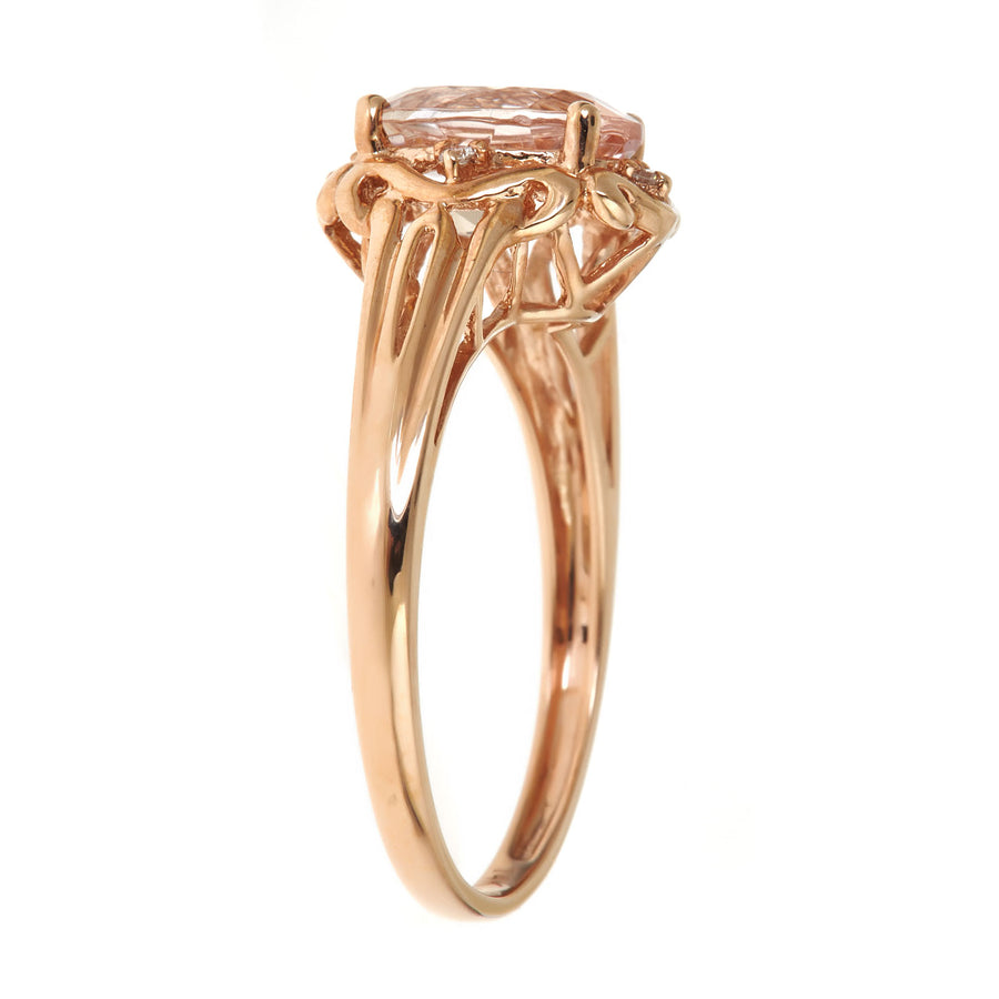 Gracelynn 10K Rose Gold Oval-Cut Madagascar Morganite Ring