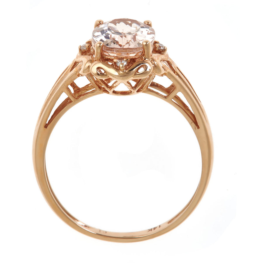 Gracelynn 10K Rose Gold Oval-Cut Madagascar Morganite Ring