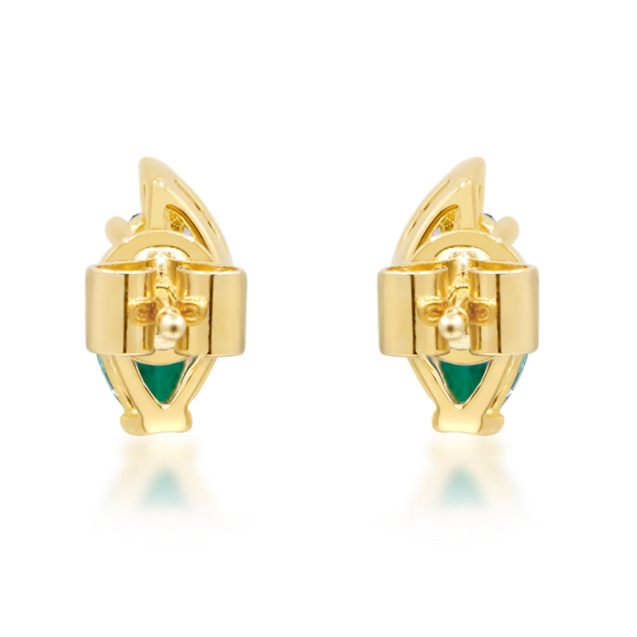 Makenna 10K Yellow Gold Marquise-Cut Natural Zambian Emerald Earrings