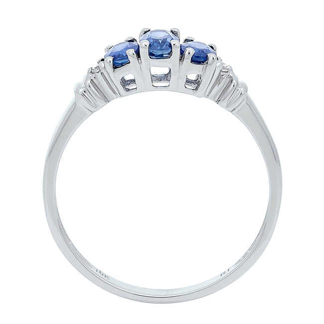 Melanie 10K White Gold Oval-Cut Ceylon Blue Sapphire Ring