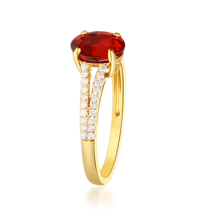 Esme 14K Yellow Gold Oval-Cut Mexican Fire Opal Ring