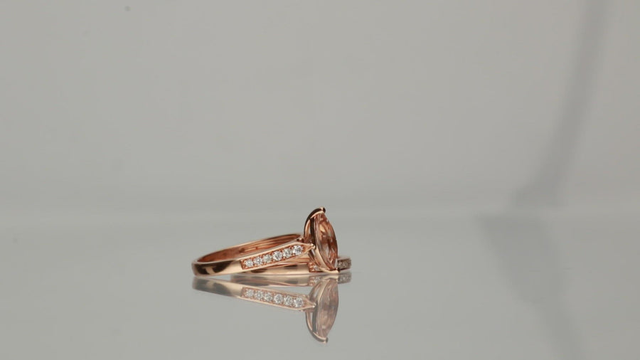 Ensley 14K Rose Gold Marquise-Cut Madagascar Morganite Ring