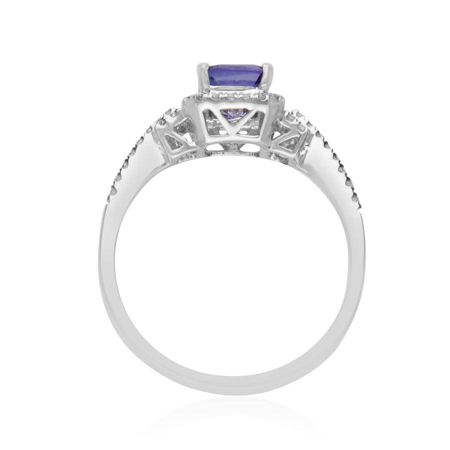 Kennedy 14K White Gold Emerald-Cut Tanzanite Ring