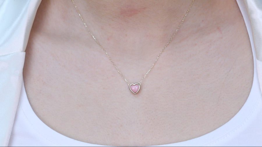 Avery 14K Yellow Gold Heart-Cut Peruvian Pink Opal Ring