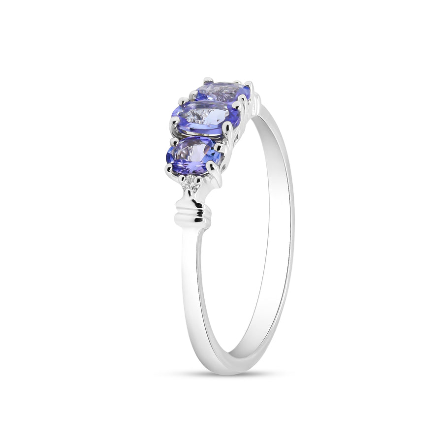 Freya 10K White Gold Oval-Cut Tanzanite Ring