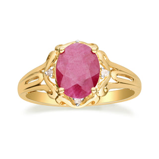 Chana 10K Yellow Gold Oval-Cut Mozambique Ruby Ring