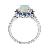 Vinty 10K White Gold Oval-Cut  Ethiopian Opal Ring