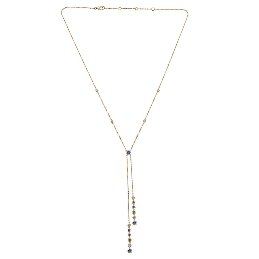 Gianna 10K Yellow Gold Round-Cut Multi Sapphire Necklace