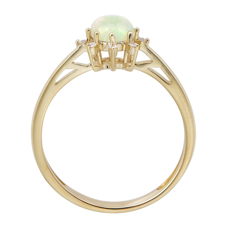 Adeline 10K Yellow Gold Round-Cut Ethiopian Opal Ring