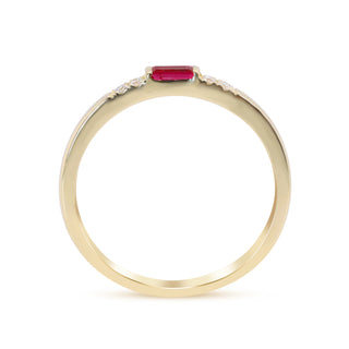 Adriana 10K Yellow Gold Baguette-Cut Mozambique Ruby Ring