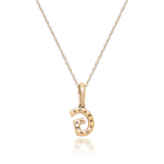G Paisley 14K Yellow Gold Round-Cut White Diamond Pendant