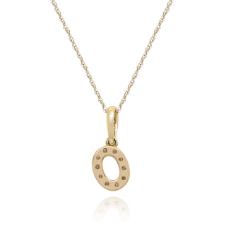 O Paisley 14K Yellow Gold Round-Cut White Diamond Pendant