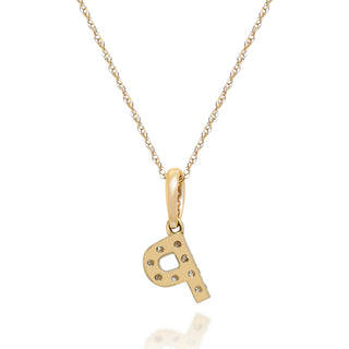 P Paisley 14K Yellow Gold Round-Cut White Diamond Pendant