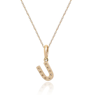 U Paisley 14K Yellow Gold Round-Cut White Diamond Pendant