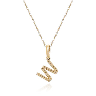 W Paisley 14K Yellow Gold Round-Cut White Diamond Pendant