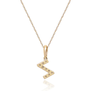 Z Paisley 14K Yellow Gold Round-Cut White Diamond Pendant