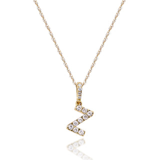 Z Paisley 14K Yellow Gold Round-Cut White Diamond Pendant