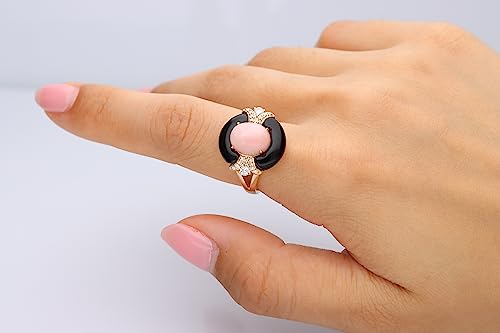 Alanna 14K Yellow Gold Oval-Cut Pink Opal Ring