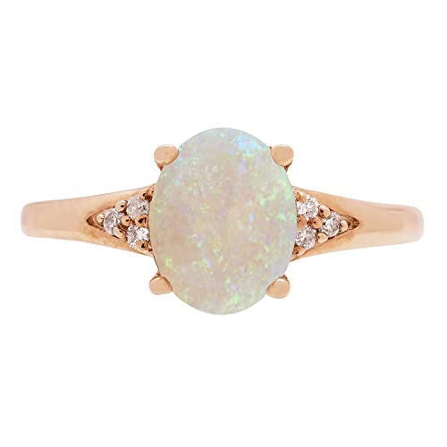 Journee 10K Rose Gold Oval-Cut Natural African Opal Ring