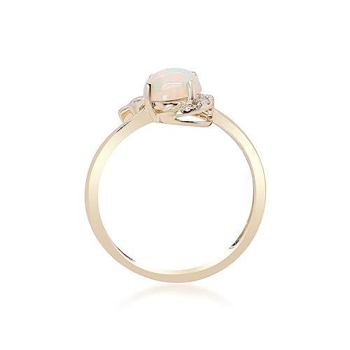Luna 14K Yellow Gold Round-Cut Natural African Opal Ring