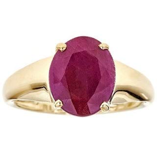 Magnolia 10K Yellow Gold Oval-Cut Ruby Ring