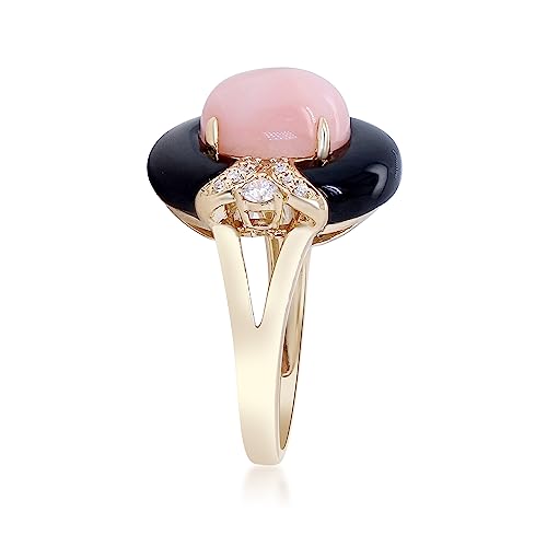 Alanna 14K Yellow Gold Oval-Cut Peruvian Pink Opal Ring