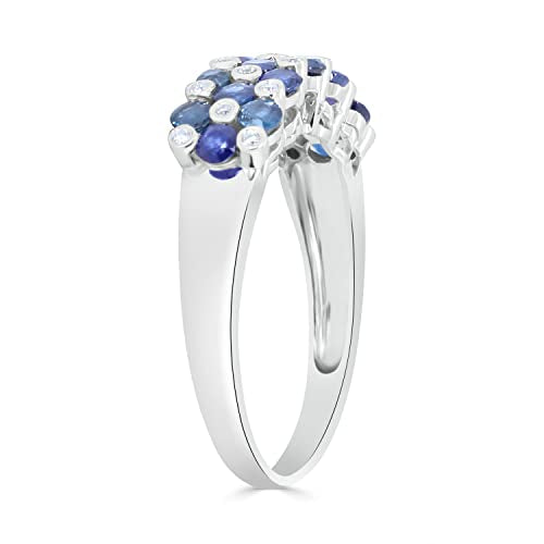 Arlette 10K White Gold Round-Cut Ceylon Blue Sapphire Ring