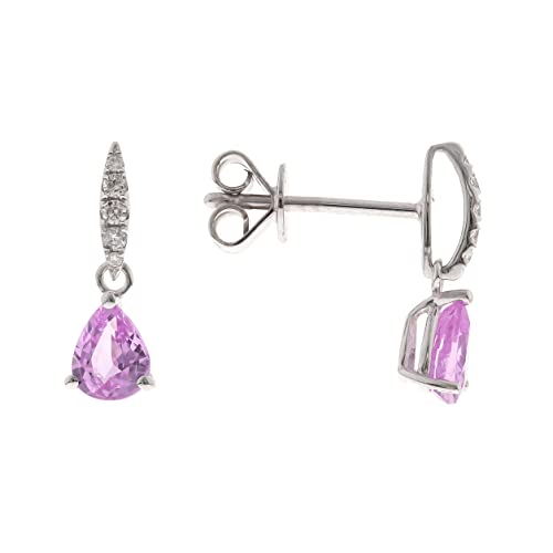 Violet 14K White Gold Pear-Cut Pink Sapphire Earrings