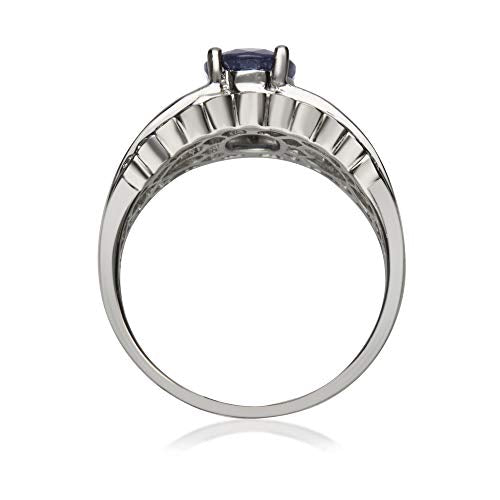 Octavia 14K White Gold Oval-Cut Ceylon Blue Sapphire Ring