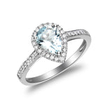Hadlee 14K White Gold Pear-Cut Brazilian Aquamarine Ring
