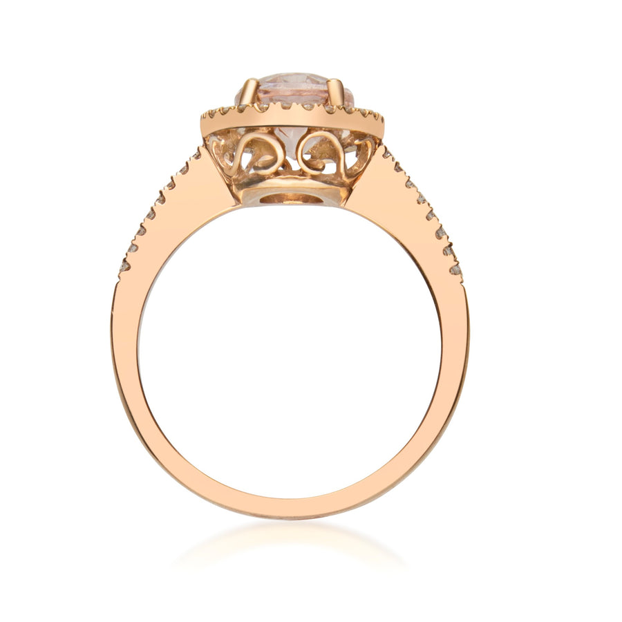 Josephine 14K Rose Gold Oval-Cut Morganite Ring