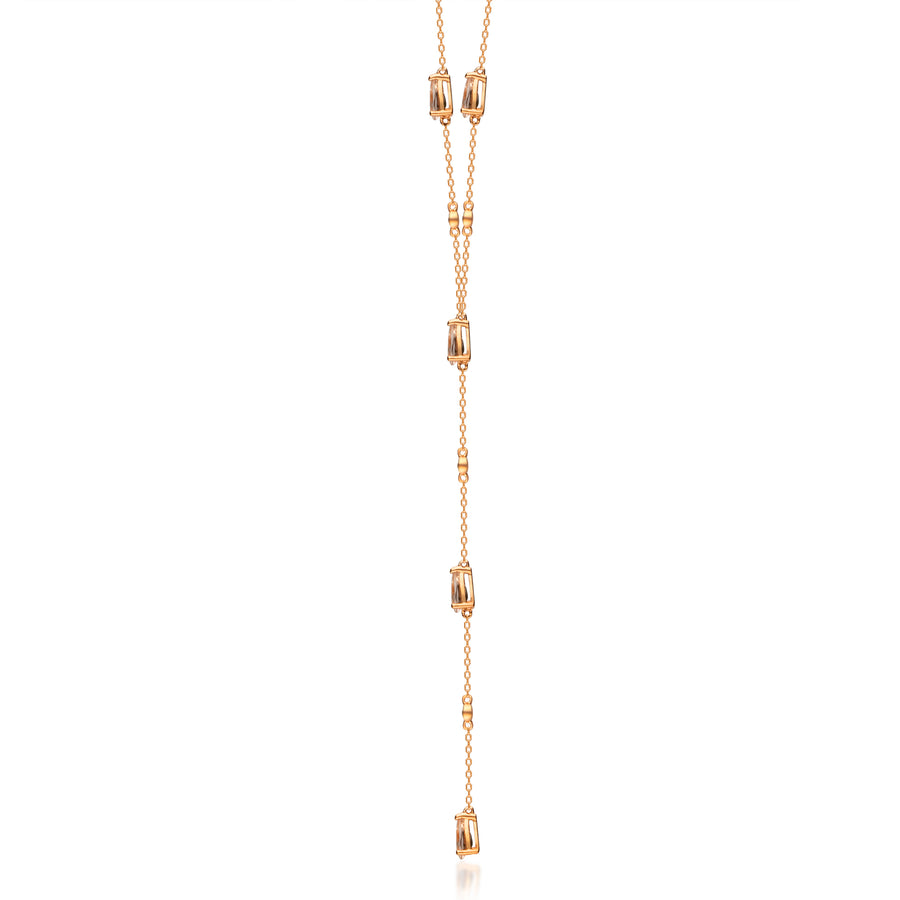 Gemma 14K Rose Gold Pear-Cut Madagascar Morganite Necklace