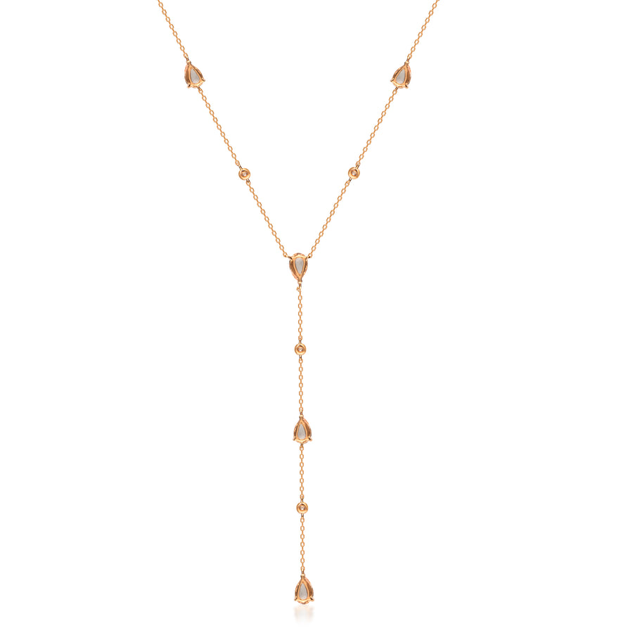 Gemma 14K Rose Gold Pear-Cut Madagascar Morganite Necklace