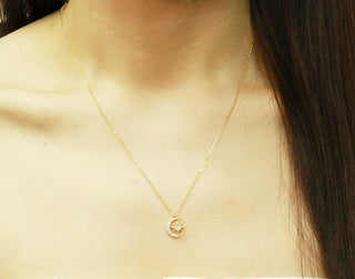 Piper 14K Yellow Gold Round Cat  Opal Pendant
