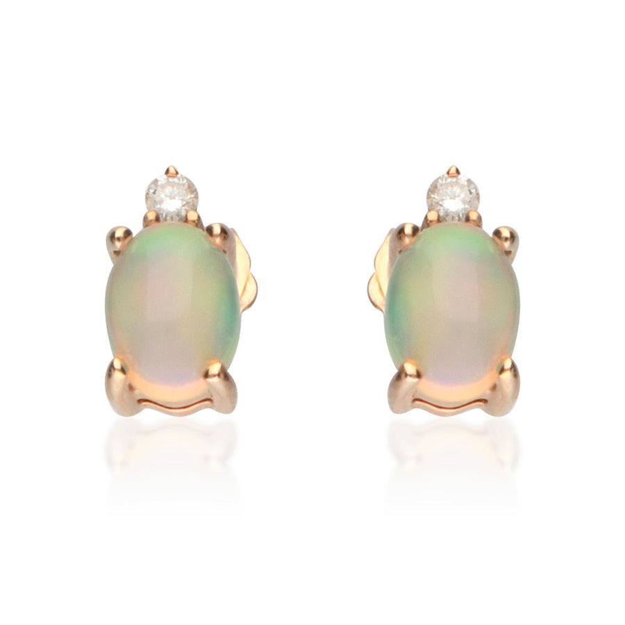 Ashton 10K Rose Gold Oval-Cut Natural African Opal Earrings