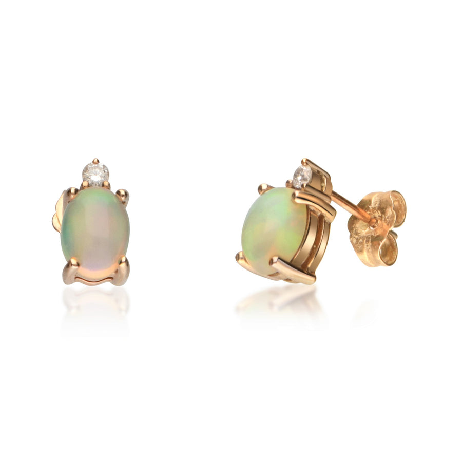 Ashton 10K Rose Gold Oval-Cut Natural African Opal Earrings