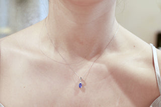 Brylee 14K White Gold Oval-Cut Tanzanian Tanzanite Pendant