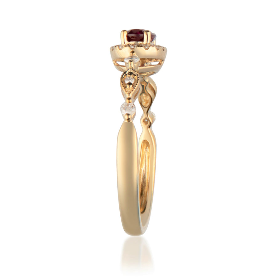 Rylee 10K Yellow Gold Oval-Cut  Mozambique Ruby Ring