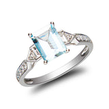 Gwen 14K White Gold Emerald-Cut Brazilian Aquamarine Ring